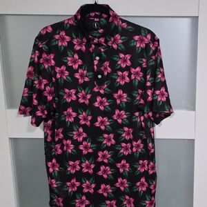 Floral Black and Pink Men's Shirt